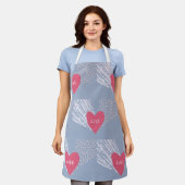愛のハート エプロン (着用した状態)