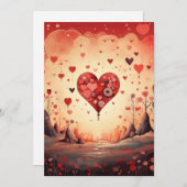 愛のハート:カスタム詩 – バレンタイン愛のカード シーズンカード (正面/裏面)