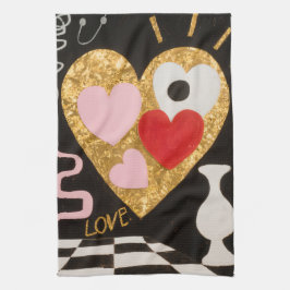 愛のハート キッチンタオル