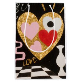 愛のハート ミディアムペーパーバッグ