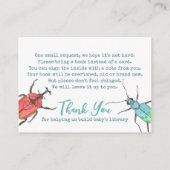 愛のバグ赤ちゃんシャワー本のベビー要求 エンクロージャーカード (裏面)