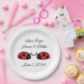 愛のバグ，パーソナライズ ペーパープレート (パーティー)