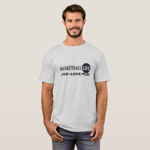 愛のバスケッ遊トボール人生を生きる Tシャツ