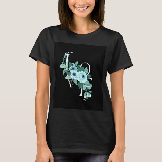 愛のバラの文字デザインTシャツ Tシャツ (正面)