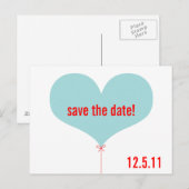 愛のバルーン日付を保存 案内ポストカード (正面/裏面)