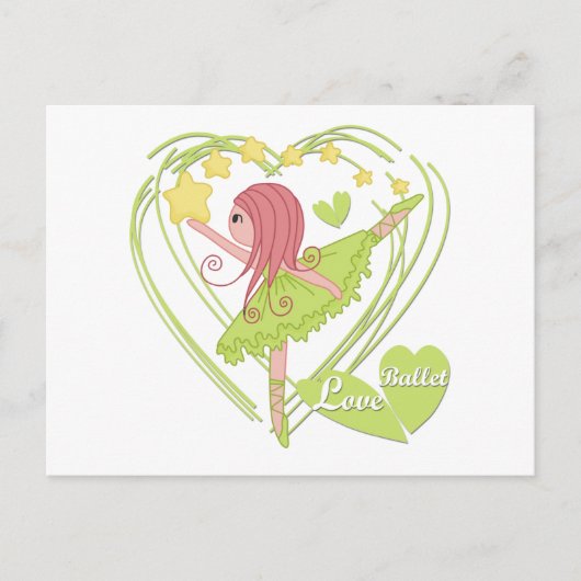 愛のバレエTシャツとギフト ポストカード (正面)