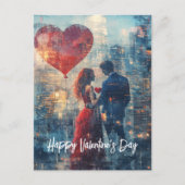愛のバレンタインにダブルエクスポージャカップル ポストカード (正面)