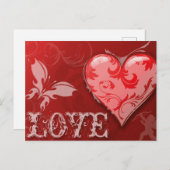 愛のバレンタインのギフトカード シーズンポストカード (正面/裏面)