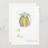 愛のバレンタインの愛の招待。 招待状 (正面/裏面)