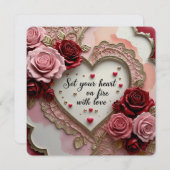 愛のバレンタインデーでハートを燃やす シーズンカード (正面/裏面)