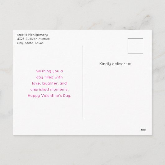 愛のバレンタインデーに可愛い夫婦 シーズンポストカード (裏面)