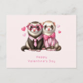 愛のバレンタインデーに可愛い夫婦 シーズンポストカード (正面)