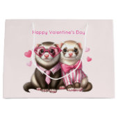 愛のバレンタインデーに可愛い夫婦 ラージペーパーバッグ (正面)