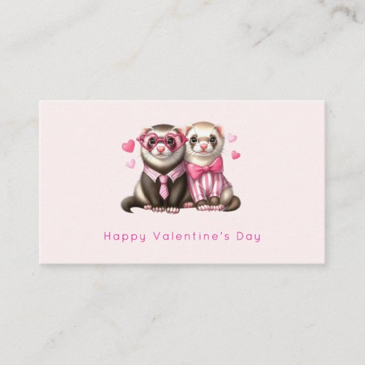 愛のバレンタインデーに可愛い夫婦 名刺 (正面)