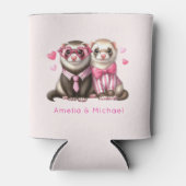 愛のバレンタインデーに可愛い夫婦 缶クーラー (正面)