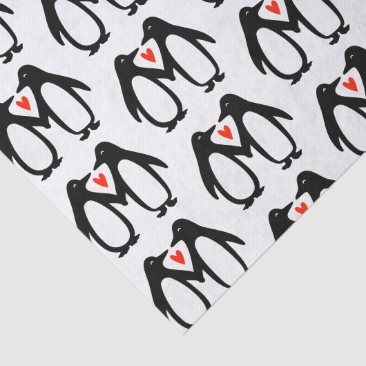 愛のバレンタインデー記念に登場するかわいいペンギン 薄葉紙 (詳細)