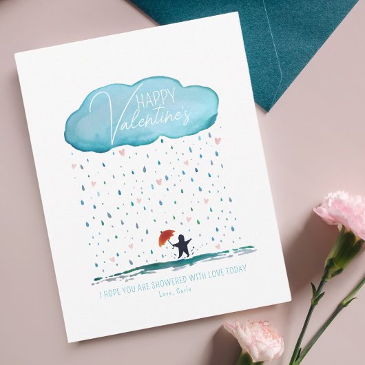 愛のバレンタインホリデーカードでシャワー シーズンカード