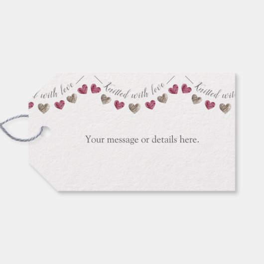 愛のバントのハートラベルで編んだ ギフトタグ (裏面横)