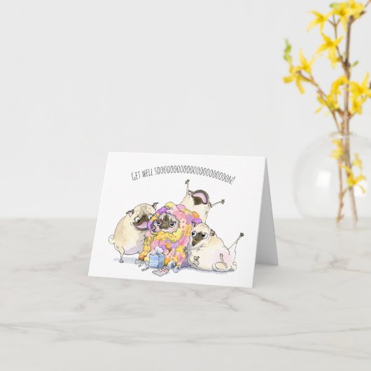 愛のパグのための処方箋は良いカードを得る カード (黄色い花)