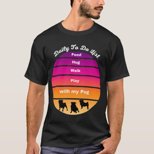 愛のパグヨガ Tシャツ (正面)