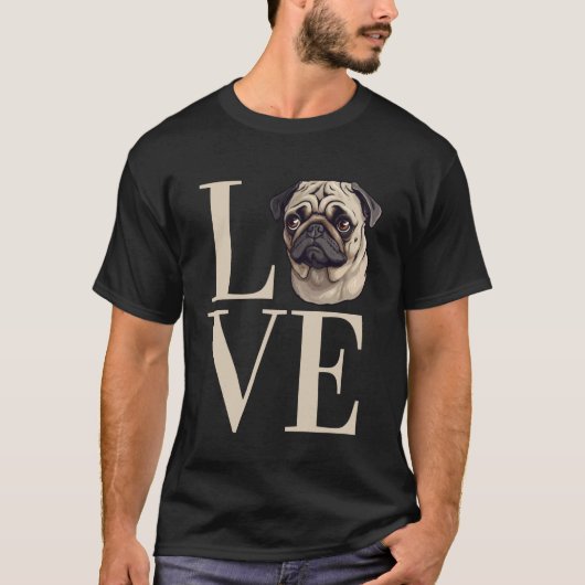 愛のパグ自分のマルチーズ犬ギを愛する所有者 Tシャツ (正面)