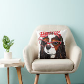 愛のパリからの無頓着なチャールズ王スパニエル犬 クッション (椅子)