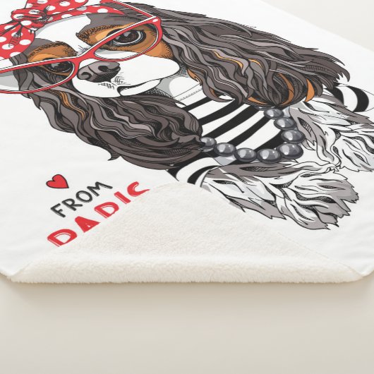 愛のパリからの無頓着なチャールズ王スパニエル犬 シェルパブランケット (3/4)