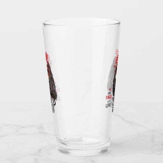 愛のパリからの無頓着なチャールズ王スパニエル犬 タンブラーグラス (右)