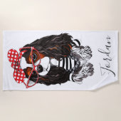 愛のパリからの無頓着なチャールズ王スパニエル犬 ビーチタオル (正面)