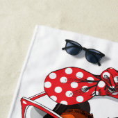 愛のパリからの無頓着なチャールズ王スパニエル犬 ビーチタオル (インサイチュ)