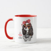 愛のパリからの無頓着なチャールズ王スパニエル犬 マグカップ (左)