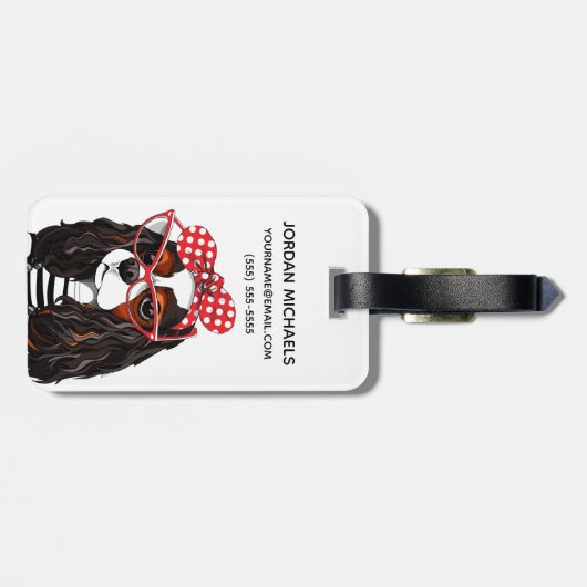 愛のパリからの無頓着なチャールズ王スパニエル犬 ラゲッジタグ (裏面横)