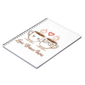 愛のパンはこちら – かわいいロマンチックなコーヒーカップル ノートブック (左側)