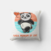 愛のパンダパーソナライズされたモニウム クッション (正面)