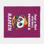 愛のパンドラとラーメン(白文字) フリースブランケット (正面(横))