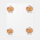 愛のパン – かわいい&漫画ユニークデザイン フリースブランケット (正面)