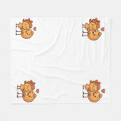 愛のパン – かわいい&漫画ユニークデザイン フリースブランケット (正面(横))