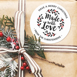 愛のパーソナライズされたクリスマスで作られる ラウンドシール