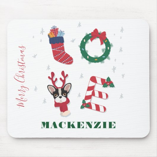 愛のパーソナライズされたクリスマスマッチング家族の愛 マウスパッド (正面)