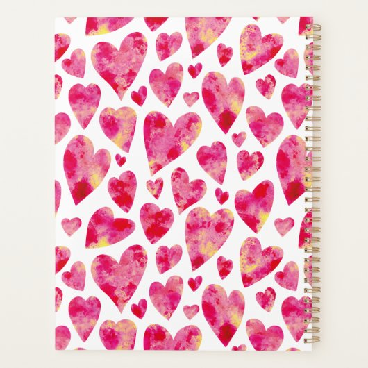 愛のパーソナライズされたハートパタカラフルーン プランナー手帳 (裏面)