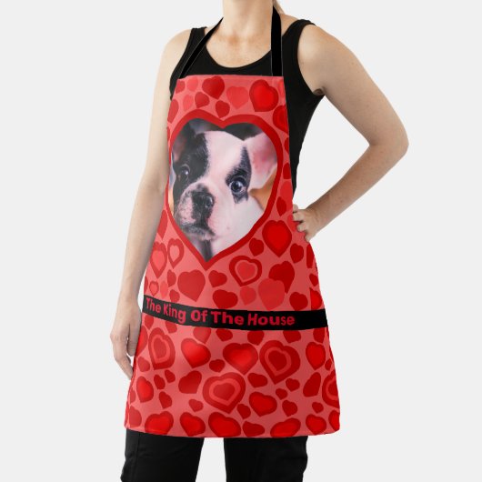 愛のパーソナライズされたハート形の写真 エプロン (インサイチュ)
