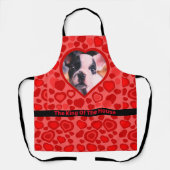 愛のパーソナライズされたハート形の写真 エプロン (正面)