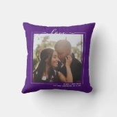 愛のパーソナライズされた写真と文字 クッション (裏面)
