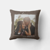 愛のパーソナライズされた写真と文字 クッション (裏面)