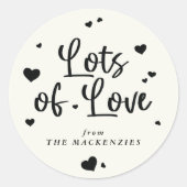 愛のパーソナライズされた多いバレンタインハート ラウンドシール (正面)