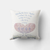 愛のパーソナライズなベビーの誕生の記録Statsのトン クッション (裏面)