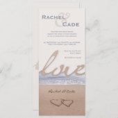 愛のビーチ結婚式招待状 招待状 (正面/裏面)