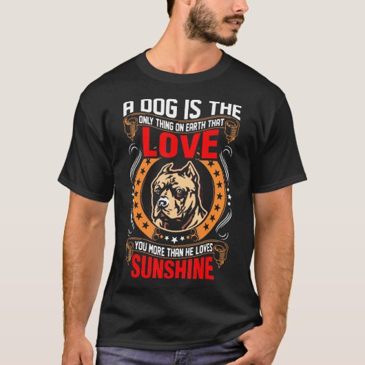 愛のピットブル犬 Tシャツ (正面)