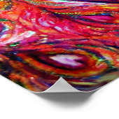 愛のピーコックス、赤い黄色のターカーズブルー ポスター (角)