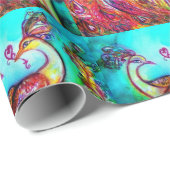 愛のピーコックス、赤アクアブルーグリーン ラッピングペーパー (ロールコーナー)